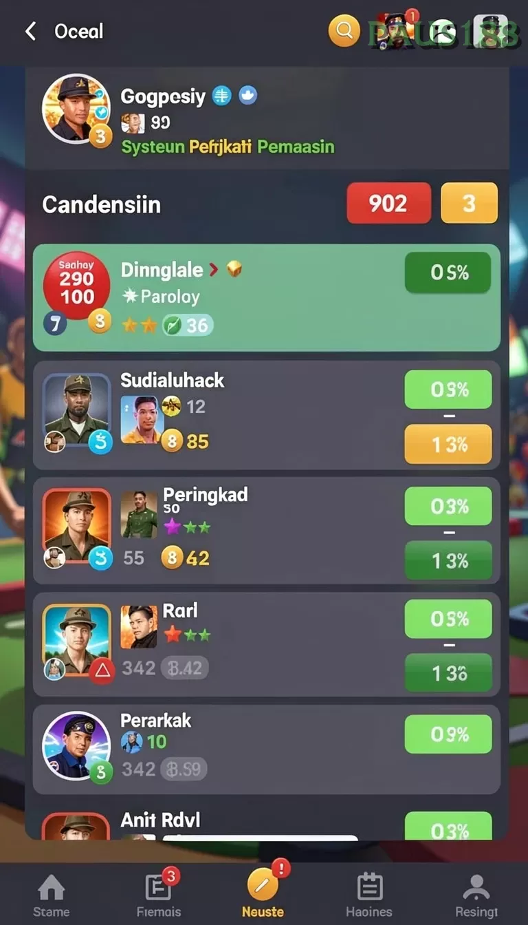 Cuplikan layar RPZZZ — menu navigasi