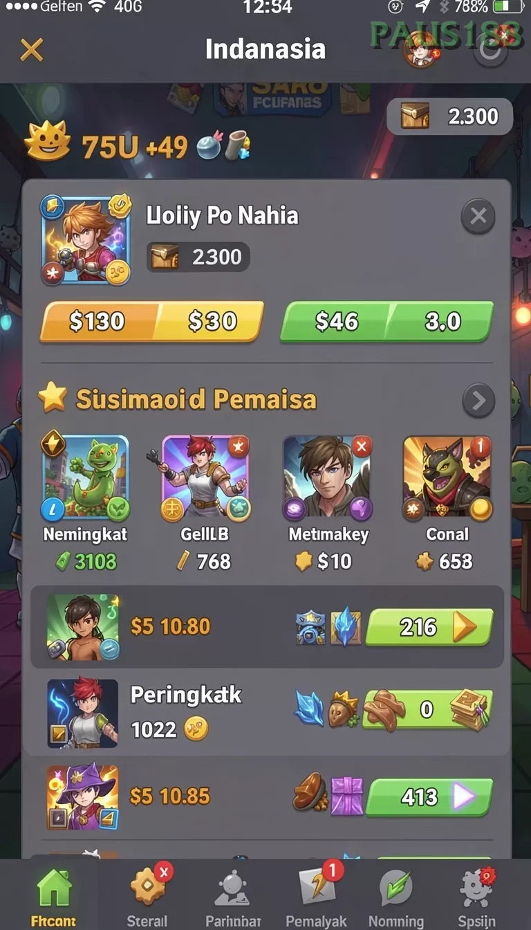 Cuplikan layar GOTO77 — pengaturan akun
